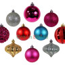 Набор пластиковых шаров Новогодний Кутюрье, коллекция Гламурное попурри, 60-70 мм., 60 шт., Kaemingk, арт. 167772