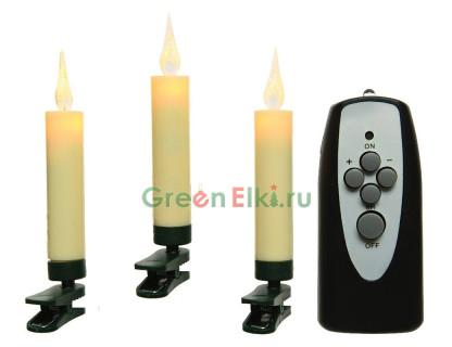 Набор свечей для елки Классик 10.2 см., 10 Led ламп, на клипсах, Kaemingk, арт. 172142