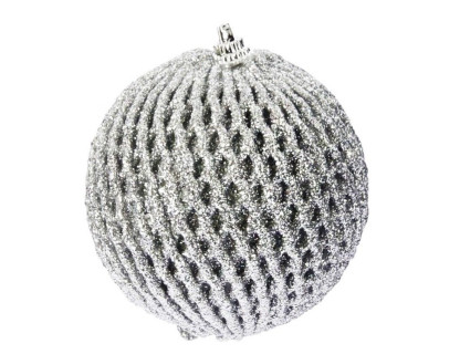 Набор пластиковых шаров Волшебная сеть 80 мм, серебряный, 12 шт, Koopman International, арт. 176947