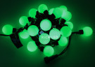Светодиодная гирлянда большие шарики Rich LED 5 м, 20 шариков, 220 В, соединяемая, зеленая, черный провод, арт. RL-S5-20C-40B-B/G