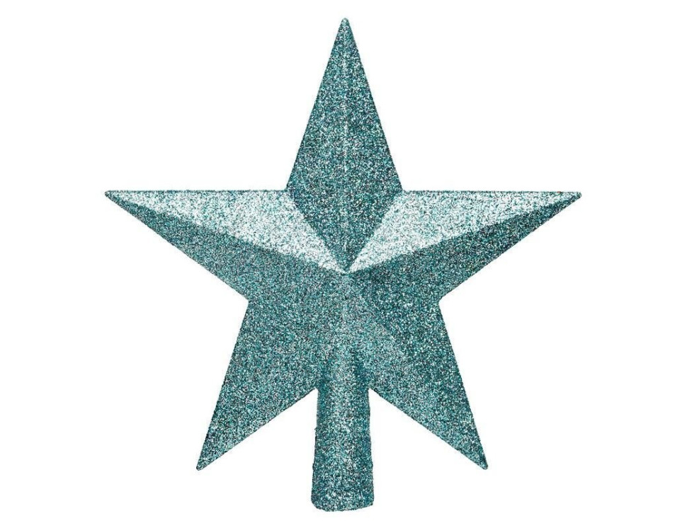 Верхушка Звезда Делюкс 19 см, голубой туман, глиттер, пластик, арт. 029594