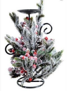 Подсвечник Ягодный Букет на одну свечу, 33 см, KAEMINGK, арт. 76017