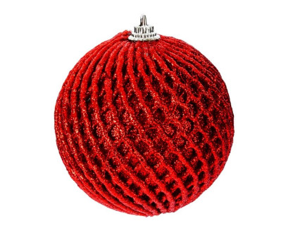 Набор пластиковых шаров Волшебная сеть 80 мм, красный, 12 шт, Koopman International, арт. CAA126420