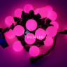 Светодиодная гирлянда большие шарики Rich LED 5 м, 20 шариков, 220 В, соединяемая, розовая, черный провод, арт. RL-S5-20C-40B-B/P