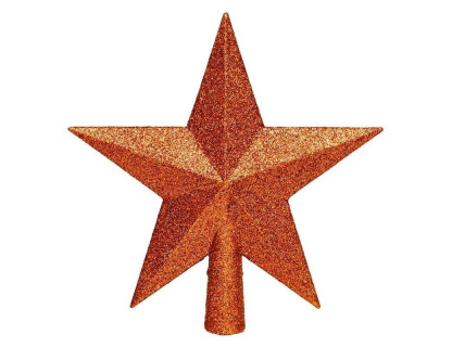 Верхушка Звезда Делюкс 19 см, миндальный, глиттер, пластик, арт. 029595