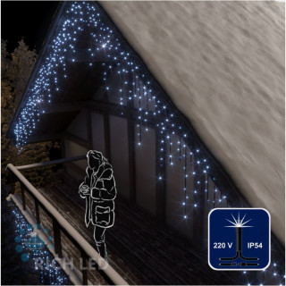 Светодиодная бахрома Rich LED, 3*0.9 м, белая,  мерцающая, черный провод, арт. RL-i3*0.9F-B/W