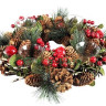 Подсвечник-венок Рождественский Этюд, на 4 свечи, с шишками и ягодами, 33 см, KAEMINGK, арт. 621689 