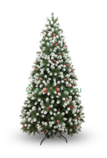 Искусственная ель Русская Императрица Снежная с ягодами 210 см., 100% литые ветки арт. РИСН-210