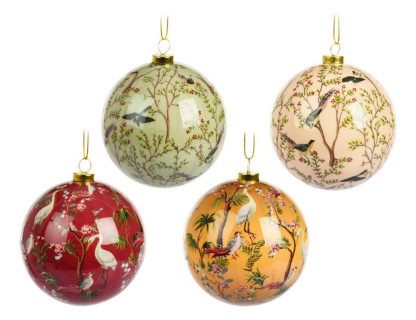 Набор пластиковых шаров Райские птицы - Времена года 80 мм, 20 шт, Koopman International, арт. APF478510