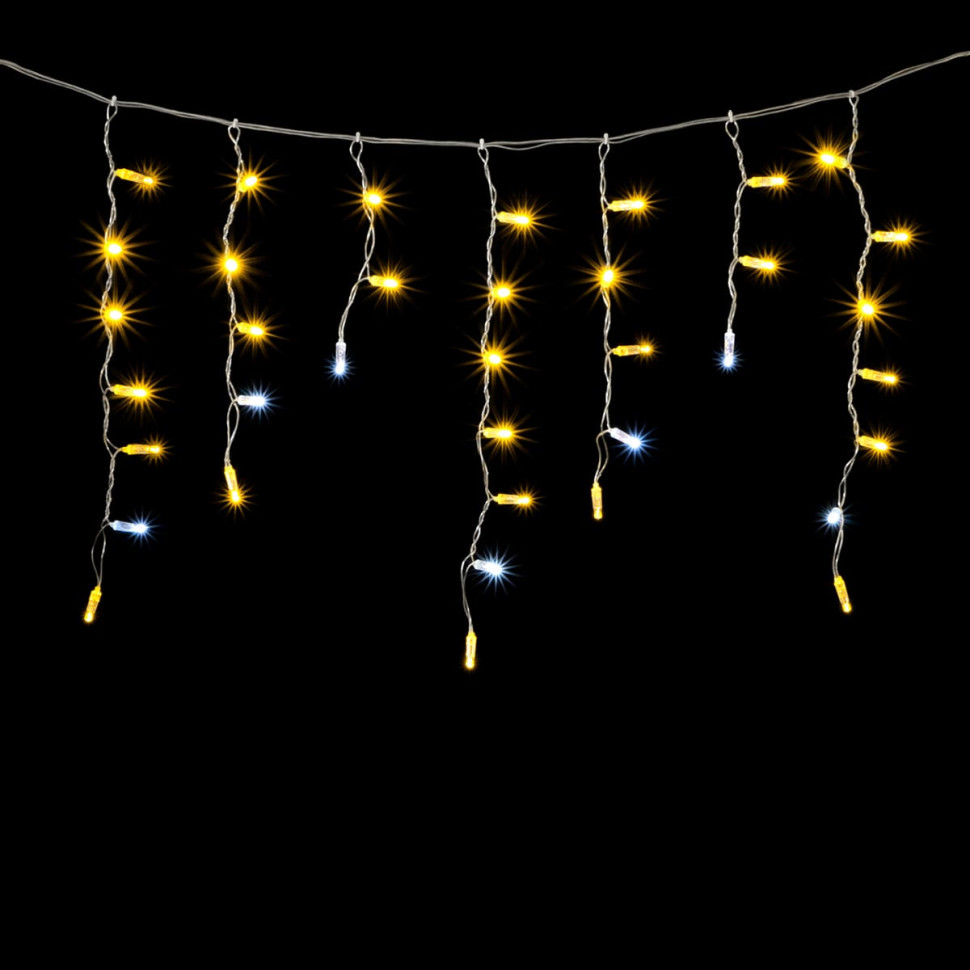 Светодиодная гирлянда Бахрома с колпачком, 3,1х0,5 м., с мерцанием, прозр. пр., теплый белый, LaitCom, арт. PIL180BLWCAP-10-2WW 02-098