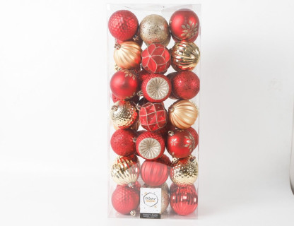 Набор пластиковых шаров Магия Винтажа, колллекция Королевское Торжество 80 мм, 42 шт, Kaemingk арт. 220002