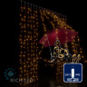Светодиодный занавес Rich LED 2*2 м, влагозащитный колпачок, желтый, белый провод,, арт. RL-C2*2-CW/Y