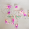 Светодиодная гирлянда Перышки сиреневые 1.8 м., 10 LED ламп, теплый белый, Kaemingk, арт. 481918-сиреневая