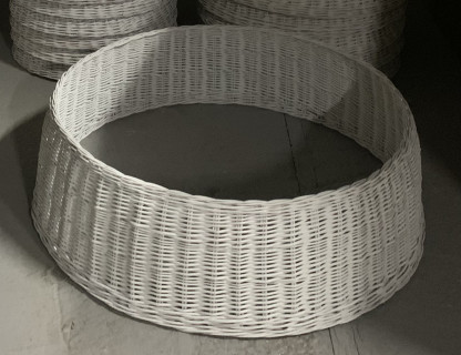 Корзина для декорирования подставки елки 75 х 25 см. натуральная, белая.