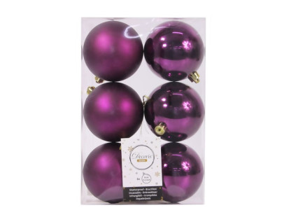 Набор пластиковых шаров Парис 80 мм., фиолетовый, 6 шт., mix, Kaemingk, арт. 906428