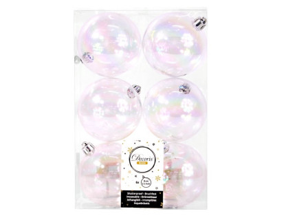 Набор пластиковых шаров Парис 80 мм., прозрачный, глянцевые, 6 шт., Kaemingk, арт. 958011