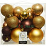Набор пластиковых шаров Кофе с золотом, 10/8/6 см., 26 шт., Kaemingk, арт. 171634