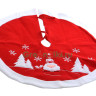 Декоративное покрывало под елку Санта в снежном лесу 89 см., белый, красный, Kaemingk, арт. 611838-санта