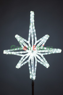 Макушка световая для уличной ели Роза ветров 50 см, Эконом, белая