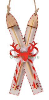 Елочное украшение Лыжи 16 см., белый, Kaemingk, арт. 164808/2