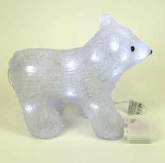 Светодиодная фигура Мишка рождественский, 20 led, 23 см., 3AA, LaitCom, арт. 14-071