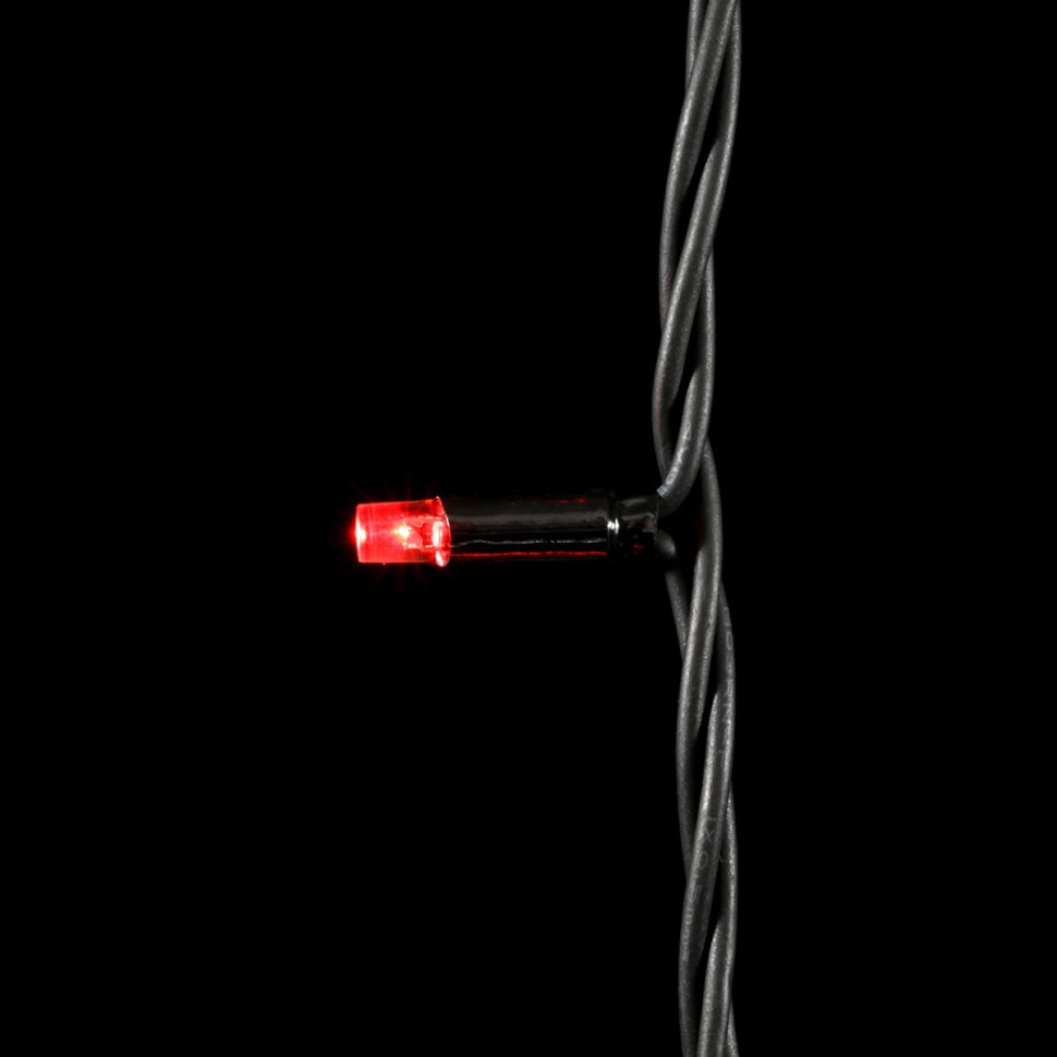 Светодиодная нить, с мерцанием белого диода, 10 м., 75 LED, каучук, черн. пр., красный, Laitcom, арт. LL75BLW-1-2R 04-115