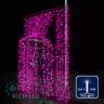 Светодиодный занавес Rich LED 2*3 м, розовый, мерцающий, прозрачный провод, арт. RL-C2*3F-T/P