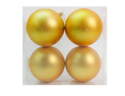 Набор пластиковых шаров 100 мм., золото, матовые, 4 шт.