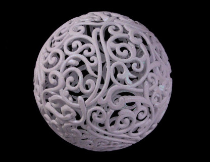 Пластиковый шар Ажурный Снежные искорки большой 300 мм, глиттер, белый, арт. MMB0003-белый