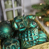 Набор пластиковых шаров Бель Вестито, зеленый с золотом 80 мм, 16 шт, Kaemingk арт. 220024