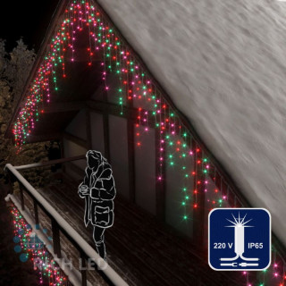 Светодиодная бахрома Rich LED, 3*0.9 м, влагозащитный колпачок, мерцающая, мульти, белый провод, арт. RL-i3*0.9F-CW/RGP