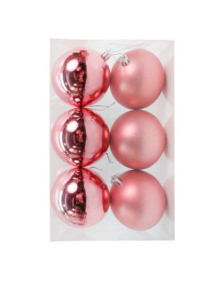 Набор пластиковых шаров Парис 80 мм., дикая роза, 6 шт., mix, Kaemingk, арт. 167068