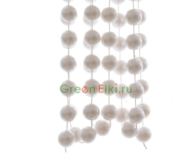 Бусы пластиковые Гигант 20 мм.*270 см., белоснежные, Kaemingk, арт. 001713