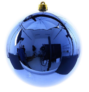 Пластиковый шар 250 мм., синий, глянцевый, арт. 906445