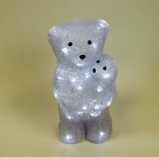 Светодиодная фигура Мишка с медвеженком, 40 led, 30 см., 220/24V, LaitCom, 14-083