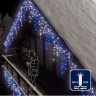 Светодиодная бахрома Rich LED, 3*0.9 м, влагозащитный колпачок, мерцающая, сине-белая, белый провод, арт. RL-i3*0.9F-CW/BW