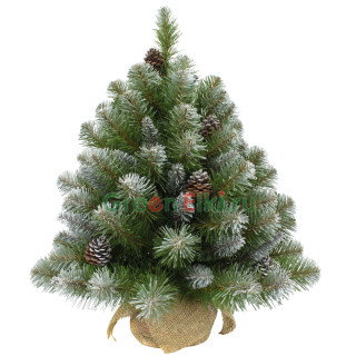 Искусственная ель Императрица заснеженная в мешочке, с шишками Triumph Tree 90 см, арт. 73810