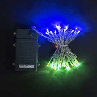 Светодиодная нить на батарейках с таймером, 5 м., мульти, Laitcom, арт. EST50-4W10-8M 07-017