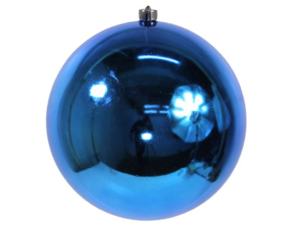 Пластиковый шар 140 мм., синий королевский, глянцевый, Kaemingk, арт. 022278