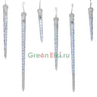 Светодиодная гирлянда Сосульки 2.5 м., 220V, 76 холодных белых LED ламп, прозрачный ПВХ, Kaemingk, арт. 497425