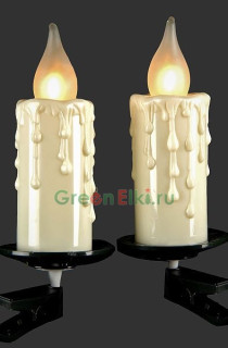 Электрогирлянда Оплавленные Свечи Гигант 11.6+1.5 м., на клипсах, с эффектом натурального пламени, белые, 30 шт., Kaemingk, арт. 490833