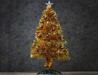 Елка оптоволоконная Голди 90 см, золотистая, тепло белые светодиоды, арт. 1068568