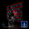 Светодиодный занавес Rich LED 2*1.5 м, облегченный, мульти, прозрачный провод, арт. RL-CS2*1.5-T/M