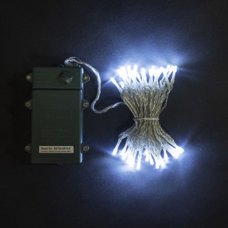 Светодиодная нить на батарейках с таймером, 5 м., холодный белый 5 м. Laitcom, арт. EST50-4W10-8W 07-015