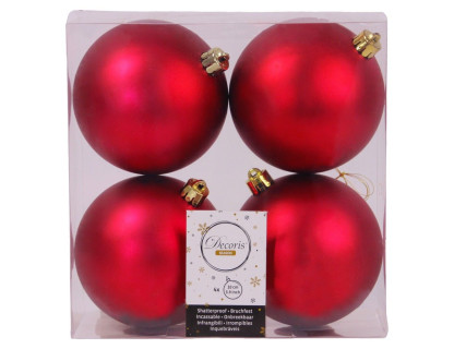 Набор пластиковых шаров 100 мм., бордовый, матовые, 4 шт.