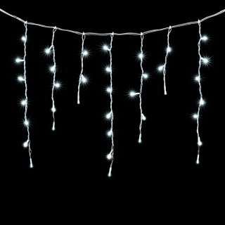 Электрогирлянда Бахрома, мерцает белый диод, 3,1х0,5 м., прозр. пр., белый, LaitCom, арт. PIL150BLW-10-2W 02-120