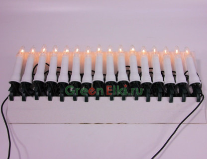 Электрогирлянда Стильные Свечи 6+1.5 м., на клипсах, белые, 16 шт., Koopman International, арт. 168610