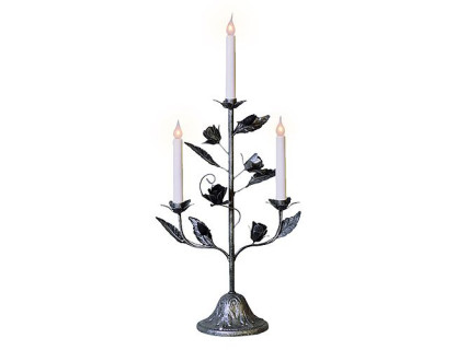 Декоративный светильник Rosetta 54х26 см, 3 свечи, серебряный, арт. 111-81