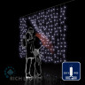 Светодиодный занавес Rich LED 2*1.5 м, облегченный, влагозащитный колпачок, белый, белый провод, арт. RL-CS2*1.5-CW/W
