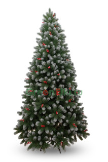 Искусственная ель Русская Императрица Кристальная с ягодами 210 см., 100% литые ветки арт. РИК-210